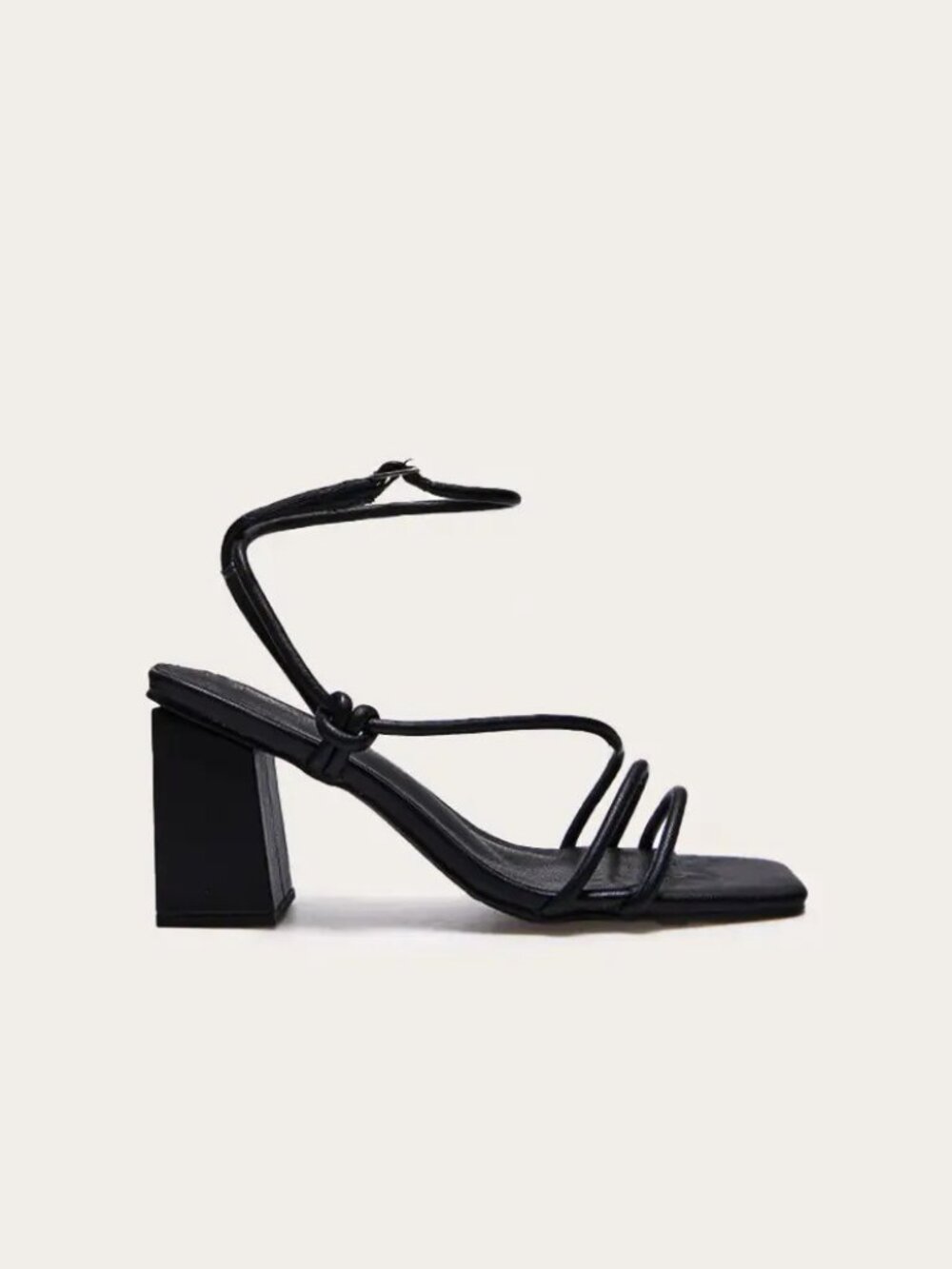 PrettyLittleThing Wide Fit Padded Square Toe Block Heel Black Size 7 NWT